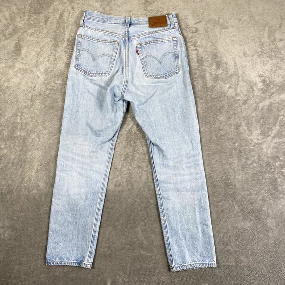 Levi's 501 Women's 25 x 28 Jeans Straight Leg Button Fly Light Wash - Picture 5 of 11